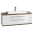 Fackelmann Stanford Zestaw mebli szafka 110 cm z umywalką + szafka lustrzana 3D w kolorze białym FACKELMANN