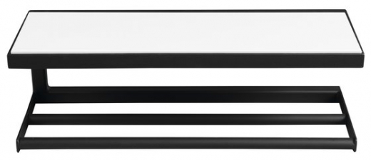 Półka ścienna, czarny matowy 450x140x160mm z MDF półką biała