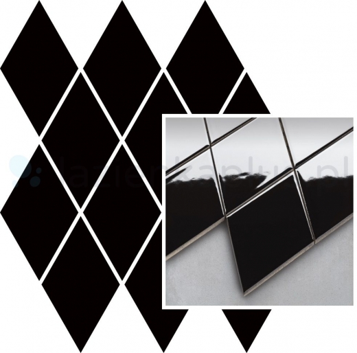 Paradyż mozaika ścienna 20,6x23,7 cm uniwersalna prasowana romb pillow czarna