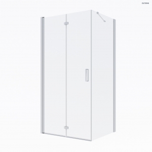 Oltens Trana kabina prysznicowa 90x80 cm prostokątna drzwi ze ścianką chrom/szkło przezroczyste 