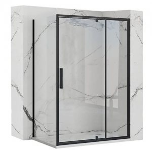 Rea Rapid Swing kabina prysznicowa 120x80 cm prostokątna czarny półmat/szkło przezroczyste